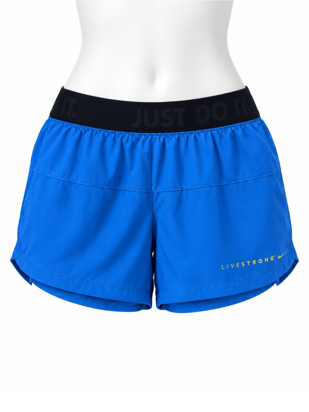 Size S Nike Women’s LIVESTRONG Dri-FIT Running Shorts Blue Black Built-in Liner